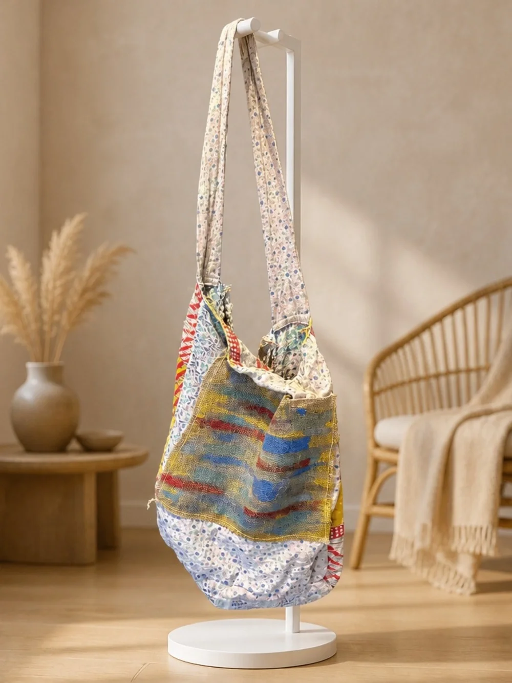 NWOT Kantha Jholo Handmade Boho Cross Body Bag Recycled Tote Reversible